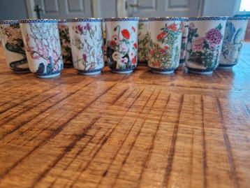 Vintage Franklin Porcelain, TEA CUPS of the 12 Months JAPAN. beschikbaar voor biedingen