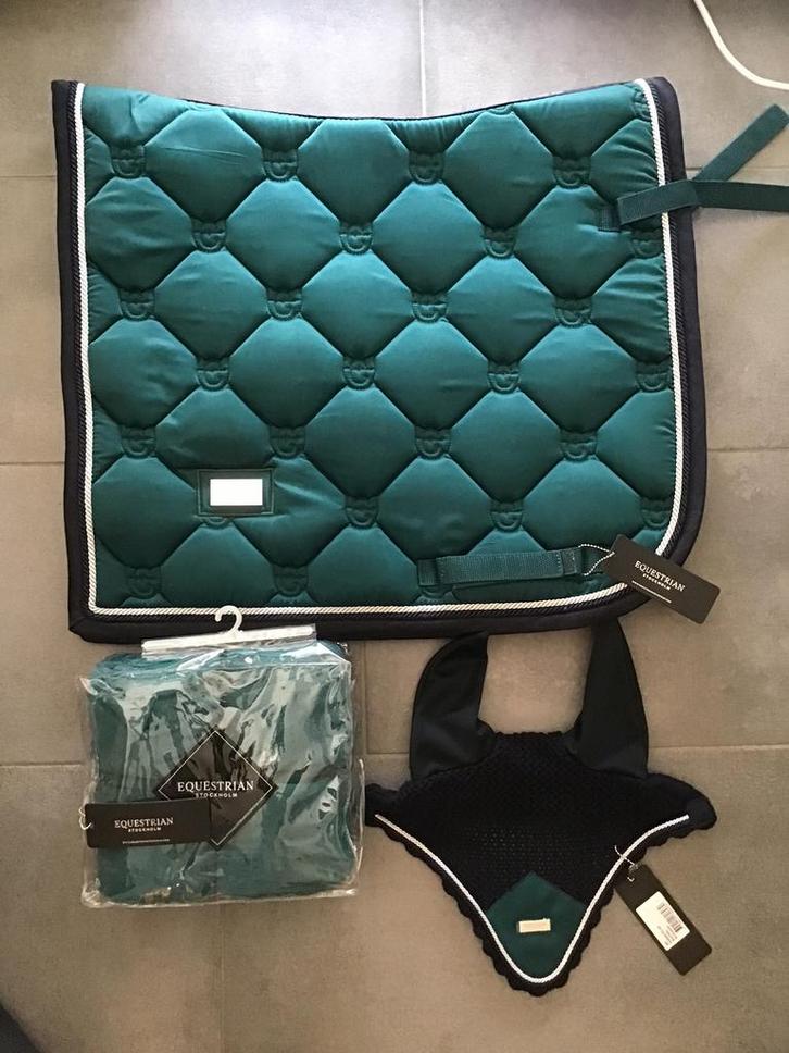 Equestrian Stockholm setje emerald, Dieren en Toebehoren, Paarden en Pony's | Dekens en Dekjes, Zo goed als nieuw, Ophalen of Verzenden