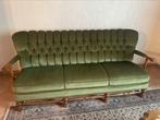 Vintage groen bankstel bank fauteuils cocktailstoel velours, Ophalen of Verzenden, Zo goed als nieuw, 75 tot 100 cm