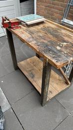 Werkbank zwaar hout incl gereedschap, Doe-het-zelf en Verbouw, Werkbanken, Ophalen, Gebruikt, Bankschroef