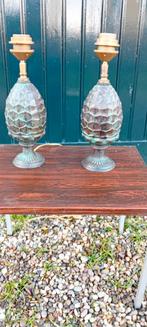 2 Vintage bronzen Ananas Lampenvoeten ,hoogte  31 cm., Ophalen, Minder dan 50 cm