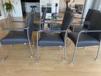 Bert Plantagie eetkamerstoelen Style, bekleding leer, Huis en Inrichting, Stoelen, Zwart, Ophalen of Verzenden, Zo goed als nieuw