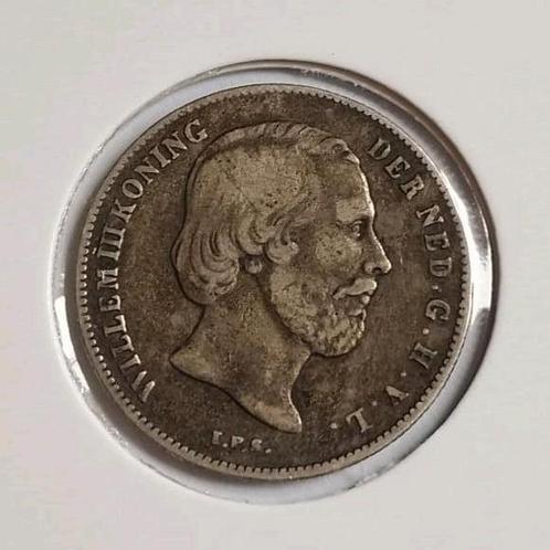 Fraaie Zilveren Halve (of 1/2) Gulden 1861 - Willem III, Postzegels en Munten, Munten | Nederland, Losse munt, ½ gulden, Koning Willem III