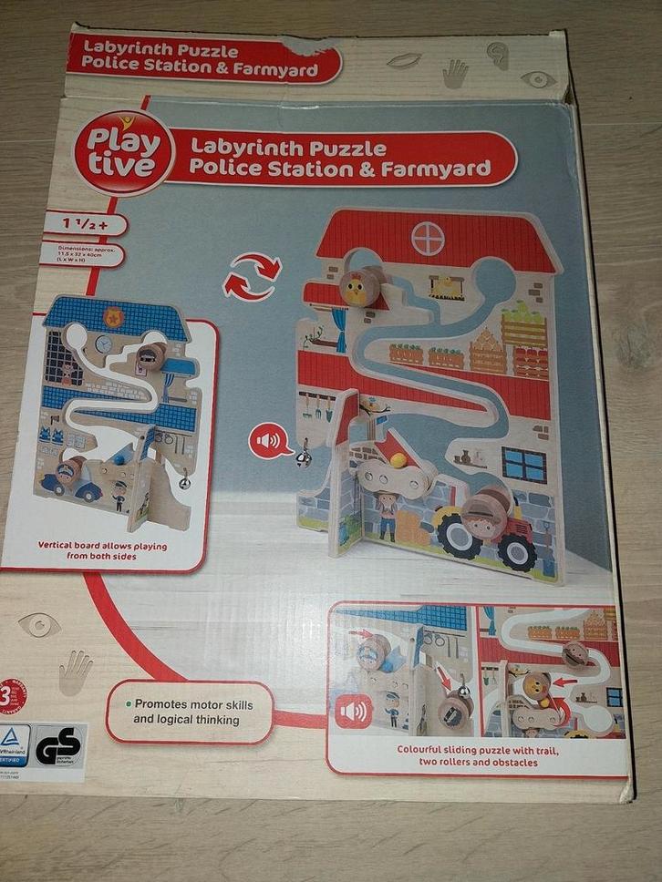 Leuk labyrint, boerderij en politie, Kinderen en Baby's, Speelgoed | Houten speelgoed, Ophalen