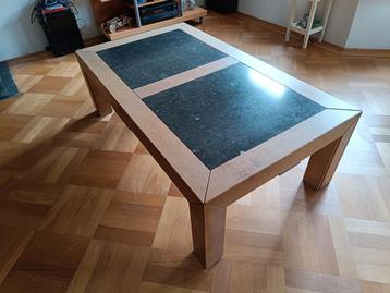 Salontafel met natuurstenen inleg 140x80 beschikbaar voor biedingen