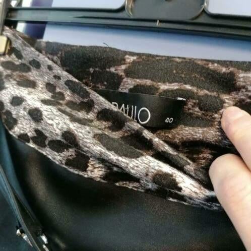 Sao Paulo luipaard setje: Rok + Blazer jasje mt 40-42 35225, Maat 38/40 (M), Kostuum of Pak, ., Zwart