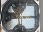 Nieuwe Wandklok met Tandwielen - Studio Metal Clock, Ophalen, Nieuw, Analoog, Wandklok