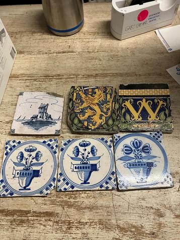 Antieke Wandtegels - 3 stuks beschikbaar voor biedingen