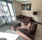 Luxe velvet 2-zitsbank met loveseat en hocker, Ophalen, Zo goed als nieuw, Stof