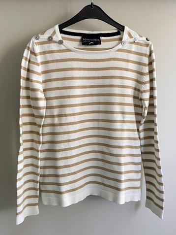 Roosenstein Wolke Nynke streepshirt, LM, camel/wit, XS, ZGAN beschikbaar voor biedingen