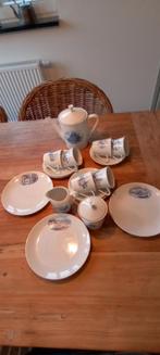 servies wit met blauwe print Bavaria/Boerenleven, Gebruikt, Ophalen of Verzenden, Overige stijlen, Kop(pen) en/of Schotel(s)
