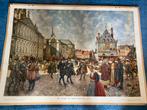 Schoolplaat De Dam Amsterdam 1666, Antiek en Kunst, Antiek | Schoolplaten, Ophalen, Geschiedenis
