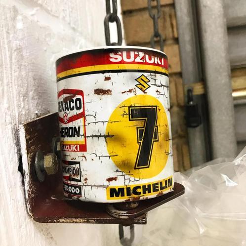 ✅ Barry Sheene Suzuki mok Vintage olie Moto GP Michelin, Verzamelen, Automerken, Motoren en Formule 1, Nieuw, Motoren, Ophalen of Verzenden
