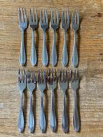 12 Vintage Gero Zilmeta 581 visgraat gebaksvorkjes taartvork, Antiek en Kunst, Ophalen of Verzenden