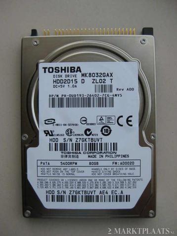 Toshiba MK8032GAX 80GB 5400rpm 2,5" IDE laptop harddisk beschikbaar voor biedingen