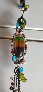 Hip vintage lange ketting multicolour - gratis verzending, Ophalen of Verzenden, Zo goed als nieuw, Groen, Overige materialen