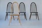 4 vintage Windsor Ercol eetkamer stoelen - Klusproject, Ophalen, Bruin, Vier, Hout