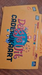Dagje uit tegoed kaart 2 stuks, Tickets en Kaartjes, Kortingen en Cadeaubonnen, Eén persoon, Cadeaubon, Overige typen