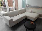 3 zits bank met chaise longue in licht grijze stof, Ophalen, Gebruikt, Stof, Modern
