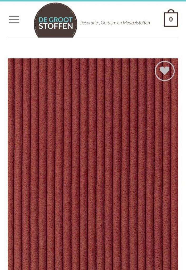 Lap meubelstof ribcord ribstof grove rib 143x250cm NIEUW, Hobby en Vrije tijd, Stoffen en Lappen, Nieuw, Ribstof, 120 cm of meer