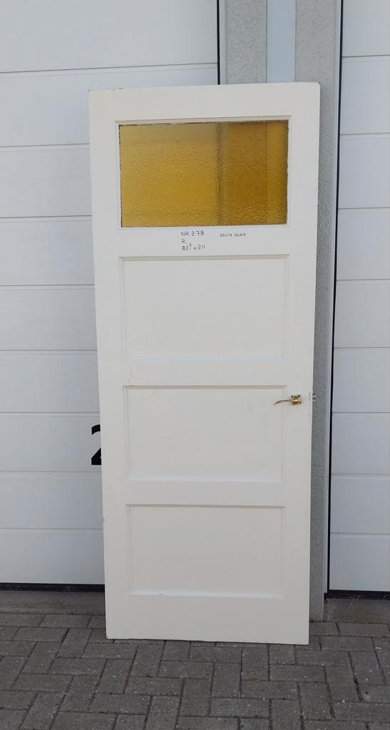 XYZ Paneeldeur met glas. 82,5x211, (nr 78), Doe-het-zelf en Verbouw, Deuren en Horren, Gebruikt, Binnendeur, 200 tot 215 cm, Glas