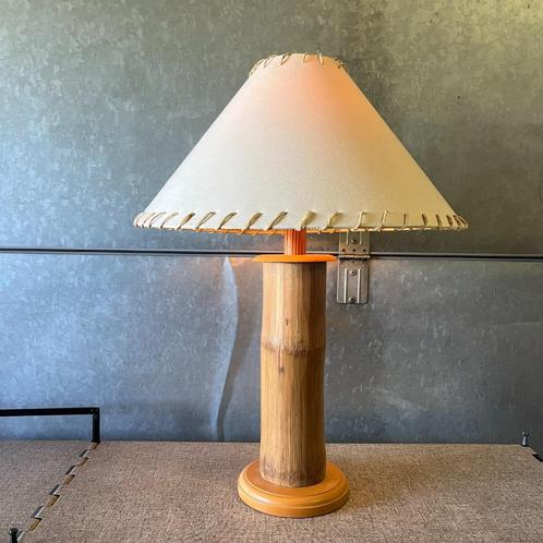 Bamboe lamp jaren 80 90 vintage Tarogo, Huis en Inrichting, Lampen | Tafellampen, Gebruikt, Minder dan 50 cm, Overige materialen