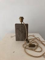TAFELLAMP LAMPENVOET WRAKHOUT BLOK MOOI PATINA LAMP LICHT, Huis en Inrichting, Lampen | Tafellampen, Verzenden, Nieuw, Hout, Minder dan 50 cm