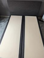 Boxspring 160x220 met 2 hockers, Ophalen, Gebruikt, Tweepersoons, Grijs