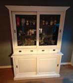 Buffetkast, wit, schuifdeuren, Huis en Inrichting, Kasten | Buffetkasten, Ophalen, Gebruikt, 200 cm of meer, Glas