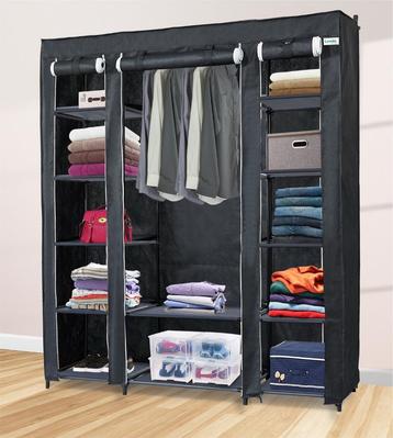 Campingkast | Opvouwbare Kledingkast | 144x44x170 | Zwart beschikbaar voor biedingen