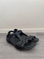 Nieuwe Ecco zwarte leren sandalen maat 40, Ecco, Verzenden, Zwart, Nieuw