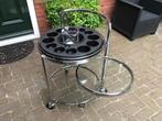 Serveerwagen, vintage, kristallen koeler, ijstang, Ophalen, Gebruikt