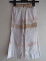 Witte broek met bruin tie and dye Mexx maat 110 55% linnen, Kinderen en Baby's, Kinderkleding | Maat 110, Meisje, Ophalen of Verzenden