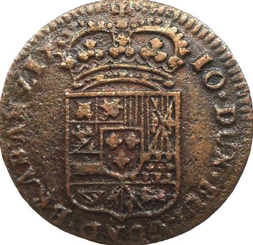 Spaanse Nederlanden - Namen liard 1710 (zeldzaam), Postzegels en Munten, Munten | Nederland, Losse munt, Overige waardes, Vóór koninkrijk