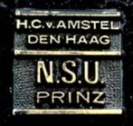 N.S.U. Prinz dealer speld H.C. v.Amstel Den Haag, Verzamelen, Transport, Speldje of Pin, Zo goed als nieuw, Verzenden
