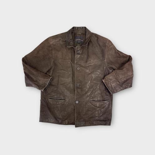 Ricano heren jas (100% leer) Maat XL, Kleding | Heren, Jassen | Zomer, Gedragen, Maat 56/58 (XL), Bruin, Ophalen of Verzenden