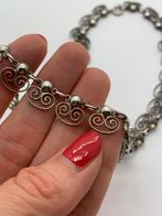 T680 Prachtige zilveren ketting noors ontwerp, Sieraden, Tassen en Uiterlijk, Antieke sieraden, Ophalen of Verzenden, Zilver, Ketting