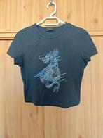 Bershka top maat L, Maat 42/44 (L), Zo goed als nieuw, Korte mouw, Grijs