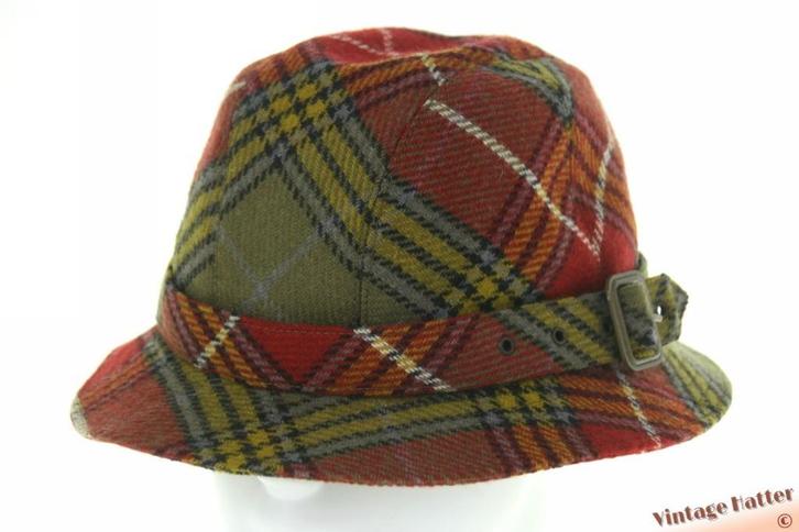 Vintage Vissershoed Windsor groen rood geruit scheerwol 55 S, Kleding | Heren, Hoeden en Petten, Zo goed als nieuw, Hoed, 57 cm (M, 7⅛ inch) of minder