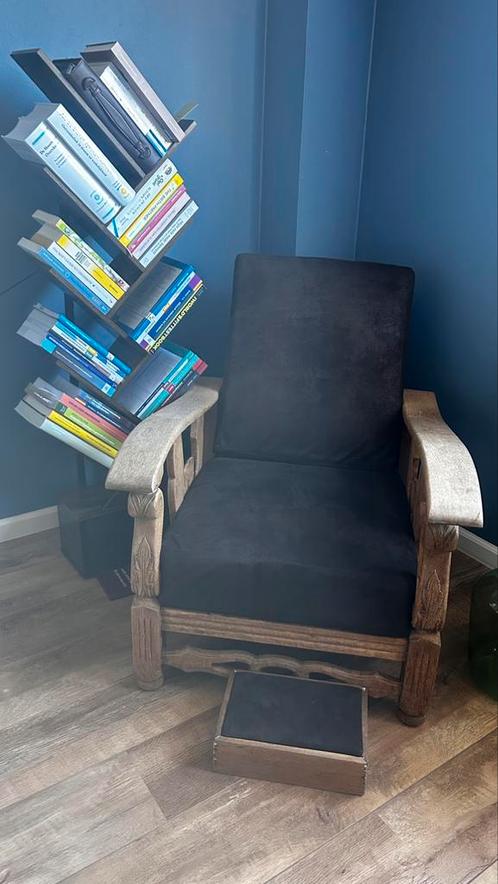Authentieke rookstoel - volledig gerestaureerd, Huis en Inrichting, Fauteuils, Zo goed als nieuw, Stof, Ophalen