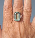 925 zilveren ring met natuurlijke  Fluoriet steen, Sieraden, Tassen en Uiterlijk, Ringen, 18 tot 19, O.T., Nieuw, Ophalen of Verzenden
