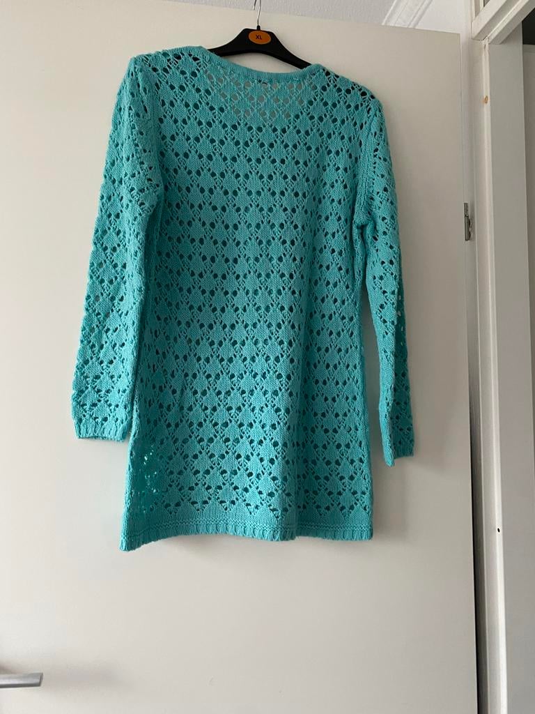 Mooie gebreide tuniek, Maat 38/40 (M), Blauw, Ophalen of Verzenden, Zo goed als nieuw