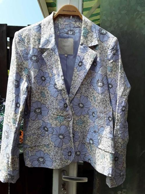 Luxe zomer jasje van FRANSA, M gebloemd pastel tinten, Kleding | Dames, Jasjes, Kostuums en Pakken, Zo goed als nieuw, Jasje, Maat 38/40 (M)