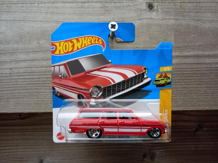 Chevrolet Nova Wagon '64 Hotwheels, Hobby en Vrije tijd, Modelauto's | Overige schalen, Nieuw, Auto, Ophalen