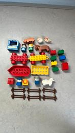 Lego duplo boerderijdieren, bootje en 2 wagentjes, Ophalen, Gebruikt