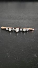 Antieke gouden dasspeld Parel diamant, Sieraden, Tassen en Uiterlijk, Broches, Ophalen of Verzenden, Zo goed als nieuw, Goud, Goud