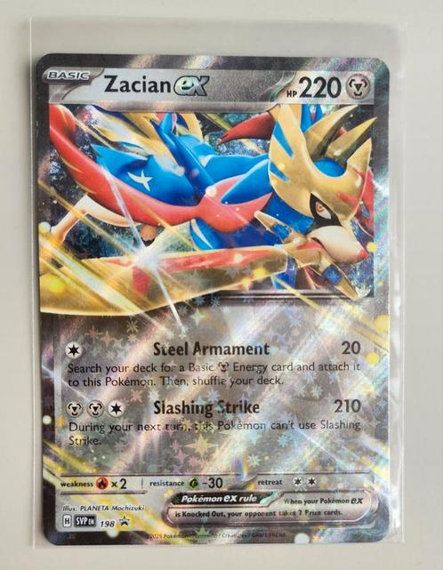 Zacian ex 198 SV Black Star Promo NM, Hobby en Vrije tijd, Verzamelkaartspellen | Pokémon, Nieuw, Losse kaart, Foil, Ophalen of Verzenden