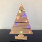 Houten kerstboom met gekleurde ledverlichting (30 cm), Ophalen of Verzenden, Nieuw