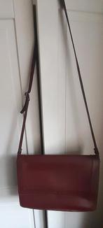 Vintage Leren tas 5 vakken, Sieraden, Tassen en Uiterlijk, Tassen | Schoudertassen, Ophalen of Verzenden, Gebruikt, Bruin, Leer