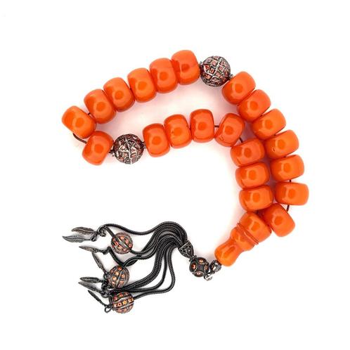 Ottomaanse tesbih met orange diamanten gecertificeerd, Sieraden, Tassen en Uiterlijk, Overige Accessoires, Zo goed als nieuw, Ophalen of Verzenden